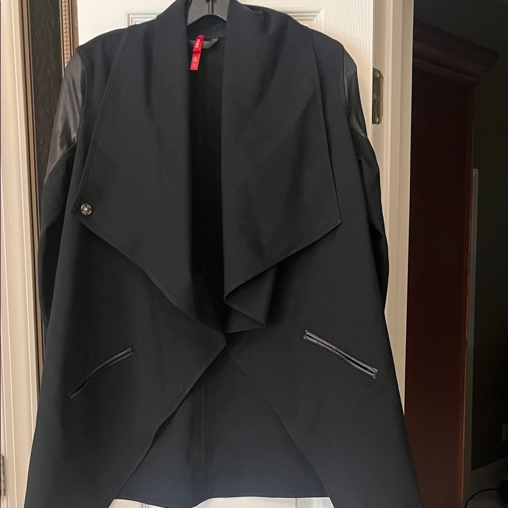 SPANX Black Women's Blazer with Leather Accents